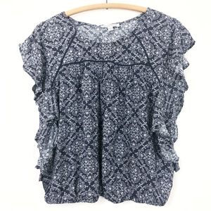 American eagle floral ruffle shirt